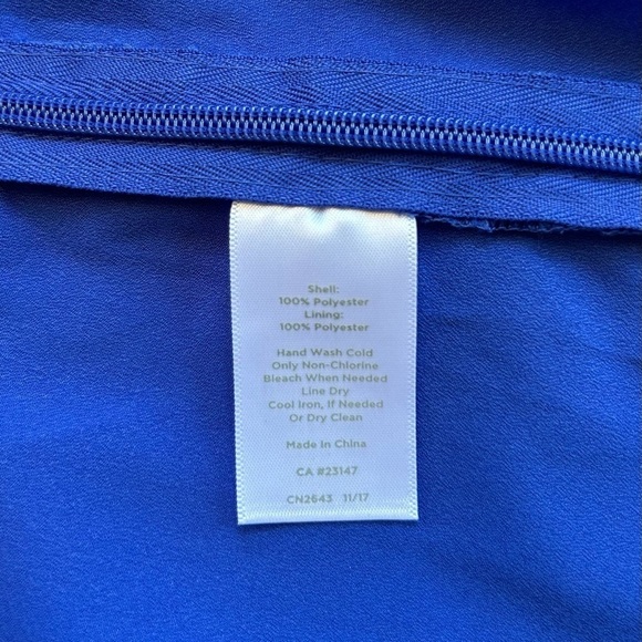 Nwt TALBOTS floral w/fringe blue top SZ 14 - Picture 7 of 10